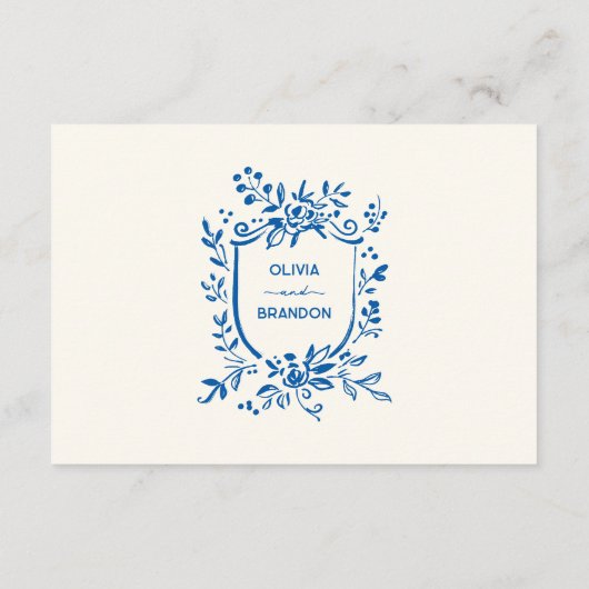 French Blue Whimsical Wedding Reception  Informatiekaartje (Achterkant)