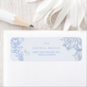 French Blue White Floral Wedding Etiket (Insitu)