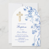 French Blue Wildflowers Arch Baptism Kaart (Voorkant)