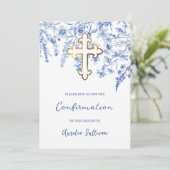 French Blue Wildflowers bevestiging Kaart (Staand voorkant)