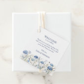 French Blue Wildflowers Meadow Welcome Gift Label (In situ)