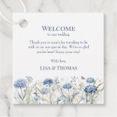 French Blue Wildflowers Meadow Welcome Gift Label (Voorkant)