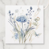 French Blue Wildflowers Meadow Welcome Gift Label (Achterkant)