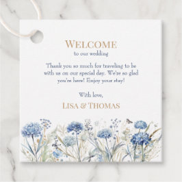 French Blue Wildflowers Meadow Welcome Gift Label