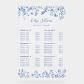 French Blue Wildflowers Prijslijst Acryl Bord (Voorkant)