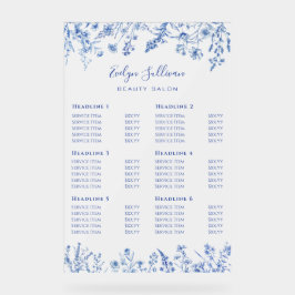 French Blue Wildflowers Prijslijst Acryl Bord