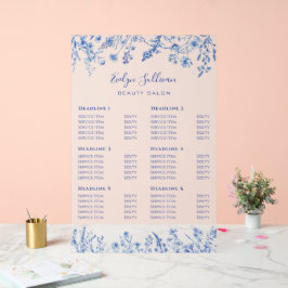 French Blue Wildflowers Prijslijst Acryl Bord