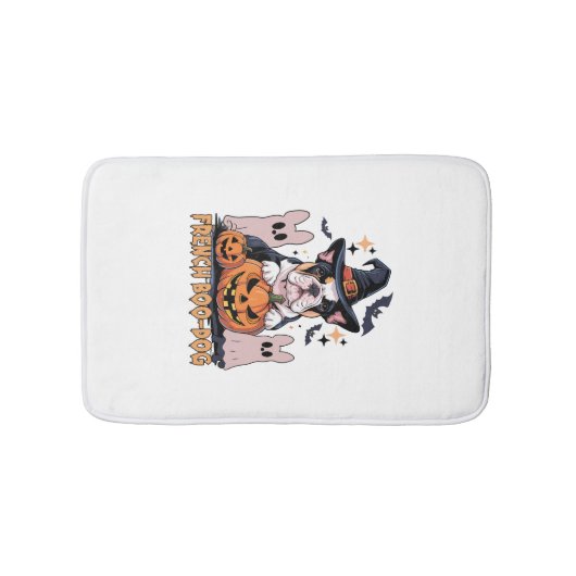 French Boo Dog Cute Frenchie Halloween Ghost Dog T Badmat (Voorkant)