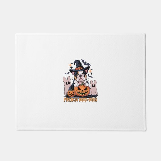 French Boo Dog Cute Frenchie Halloween Ghost Dog T Deurmat (Voorkant)
