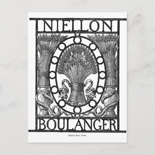 French Boulanger Bakery Briefkaart (Voorkant)