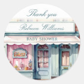 French Boutique Bonjour Bebe Baby shower Ronde Sticker (Voorkant)