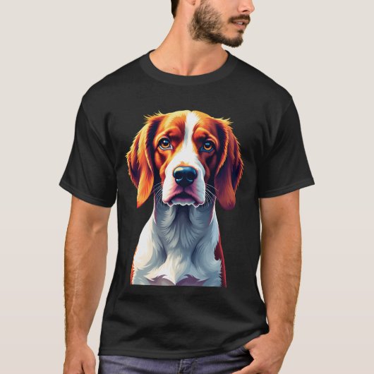 French Brittany Spaniel Moeder Vader Hondengezicht T-shirt (Voorkant)