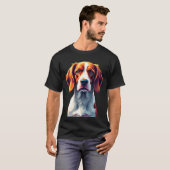 French Brittany Spaniel Moeder Vader Hondengezicht T-shirt (Voorkant volledig)