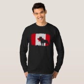 French bull dog Canada Canadian flag frenchies bul T-shirt (Voorkant volledig)