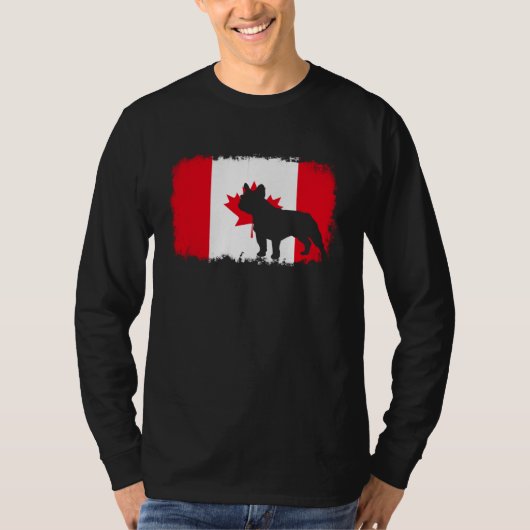 French bull dog Canada Canadian flag frenchies bul T-shirt (Voorkant)