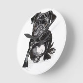 French Bull dog clock Ronde Klok (Hoek)