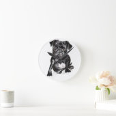 French Bull dog clock Ronde Klok (Huis)