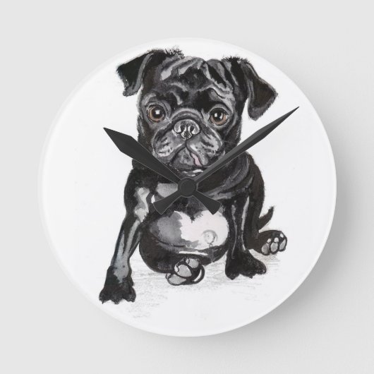 French Bull dog clock Ronde Klok (Voorkant)
