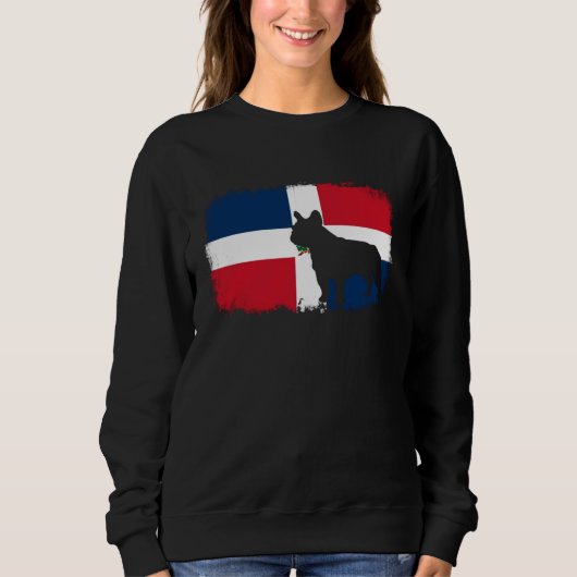 French bull dog Dominican Republic flag frenchies  Trui (Voorkant)