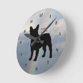 French Bull Dog Remembrance Wall Clock Ronde Klok (Hoek)