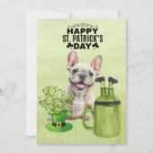 French Bull Dog St. Patrick's Day Pet en bier Feestdagenkaart (Voorkant)