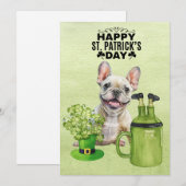 French Bull Dog St. Patrick's Day Pet en bier Feestdagenkaart (Voorkant / Achterkant)
