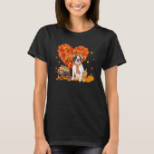 French Bulldog Autumn Tree Fall Leaves Pumpkin Dog T-shirt (Voorkant)