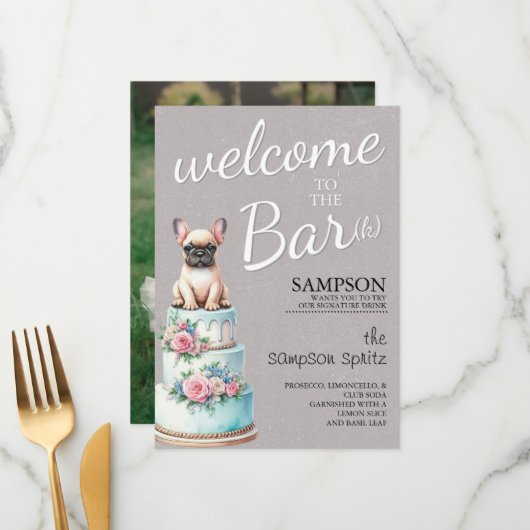 French Bulldog Bar Menu (Voorkant / Achterkant in situ)