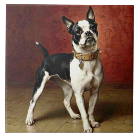 French Bulldog, beroemd schilderij van Carl Reiche Tegeltje (Voorkant)