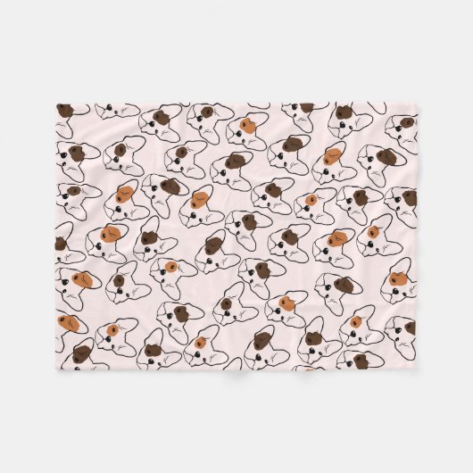 French Bulldog Blanket Fleece Deken (Voorkant (Horizontaal))