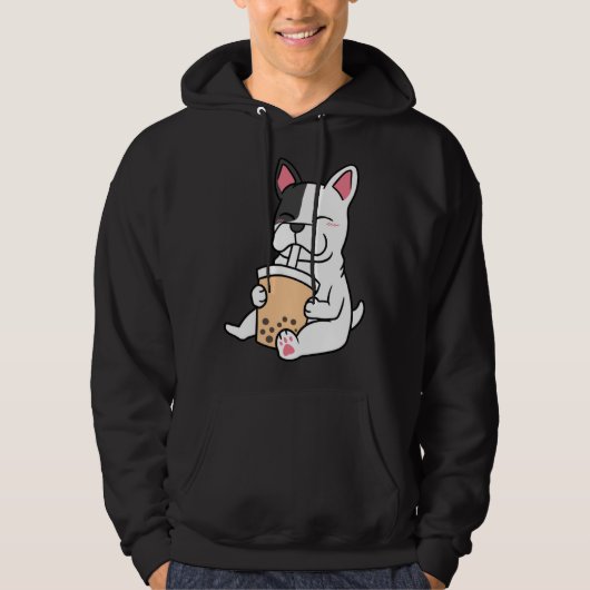 French Bulldog Boba Milk Tea Bubble Tea JT Hoodie (Voorkant)