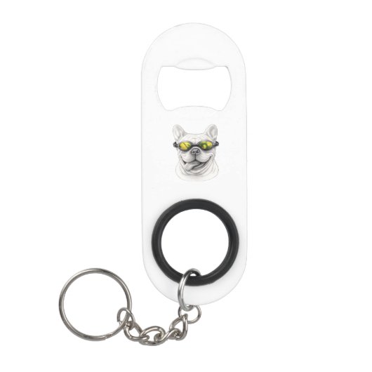 French Bulldog Bottle Opener Keychain Mini Flessenopener (Voorkant)