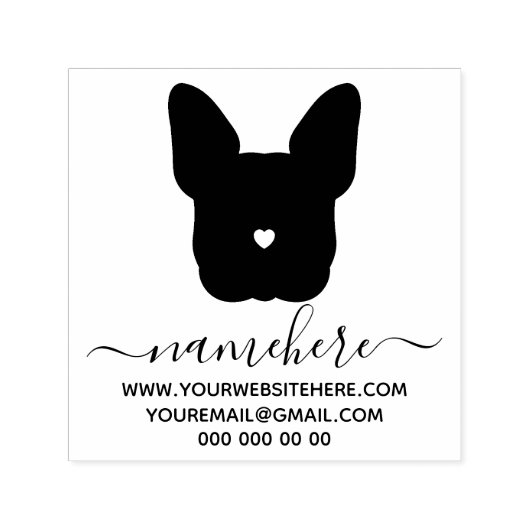 French Bulldog Brand Logo Zelfinktende Stempel (Design)