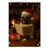 French Bulldog 'Cheese Tax' Christmas card (Voorkant)