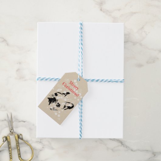 French Bulldog Christmas Cadeaulabel (Met Touw)