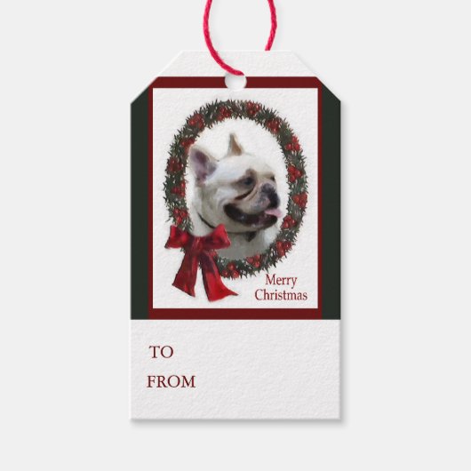French Bulldog Christmas Cadeaulabel (Voorkant)