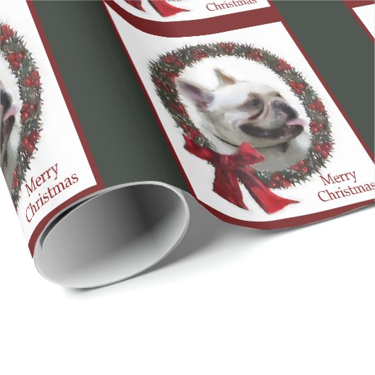French Bulldog Christmas Cadeaupapier (Rol Hoek)