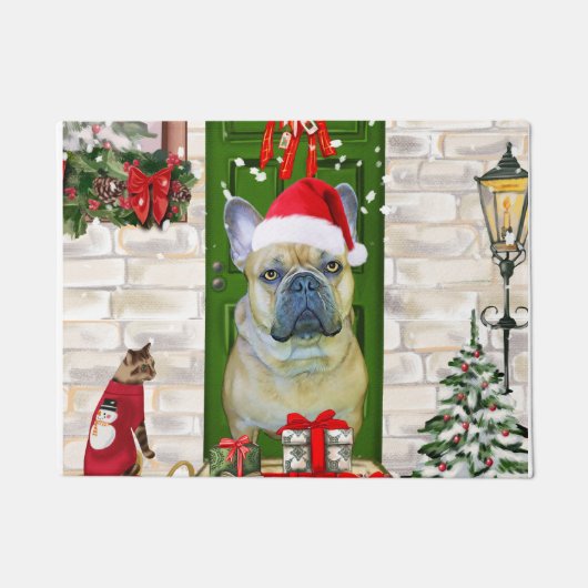 French Bulldog Christmas Deurmat (Voorkant)