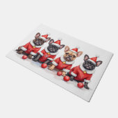 French Bulldog Christmas Dress Santa Hat Deurmat (Schuin)