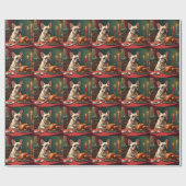French Bulldog Christmas Eve Feast Painting Cadeaupapier (Vlak)