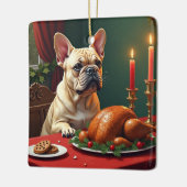 French Bulldog Christmas Eve Feast Painting Keramisch Ornament (Links)
