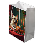 French Bulldog Christmas Eve Feast Painting Medium Cadeauzakje (Achterkant Gekanteld)