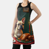 French Bulldog Christmas Eve Feast Painting Schort (Insitu)