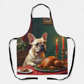 French Bulldog Christmas Eve Feast Painting Schort (Voorkant)