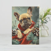 French Bulldog Christmas Feestdagenkaart (Staand voorkant)