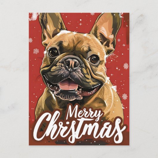 French Bulldog Christmas Feestdagenkaart (Voorkant)