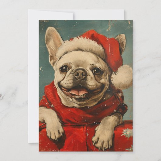 French Bulldog Christmas Feestdagenkaart (Voorkant)