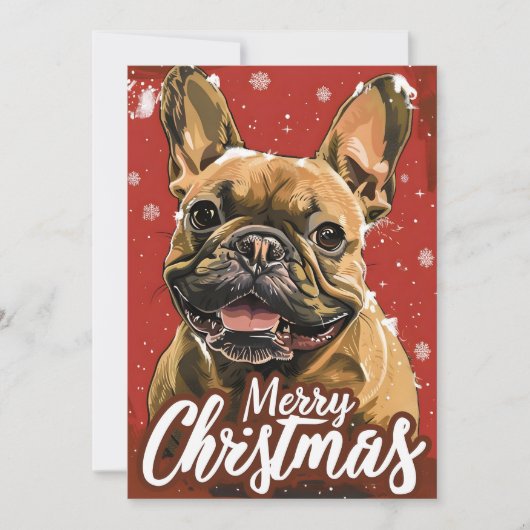 French Bulldog Christmas Feestdagenkaart (Voorkant)