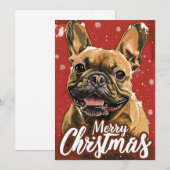 French Bulldog Christmas Feestdagenkaart (Voorkant / Achterkant)