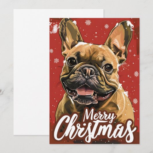 French Bulldog Christmas Feestdagenkaart (Voorkant / Achterkant)